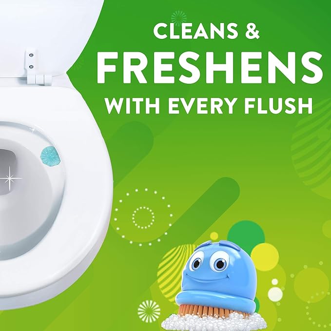 Scrubbing Bubbles Fresh Gel Toilet Bowl Cleaning Stamps Refills, Helps Keep Toilet Clean and Helps Prevent Limescale & Rings, Rainshower Scent, 12 Count (Pack of 6)