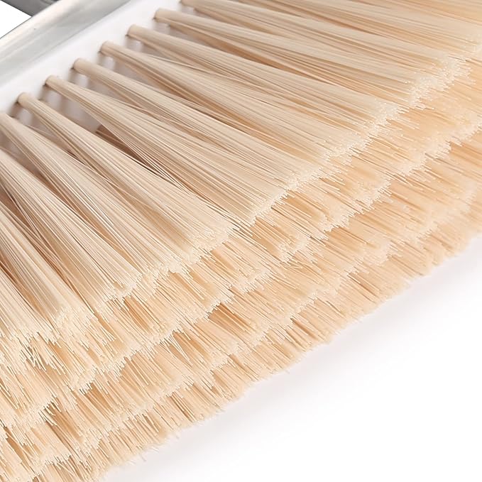 Indoor & Outdoor Brooms, VOOWO 46” Kitchen Broom with Long Handle, Heavy Duty Brooms for Home Kitchen Broom for Office, Angle Brooms for Sweeping with Stainless Steel Handle