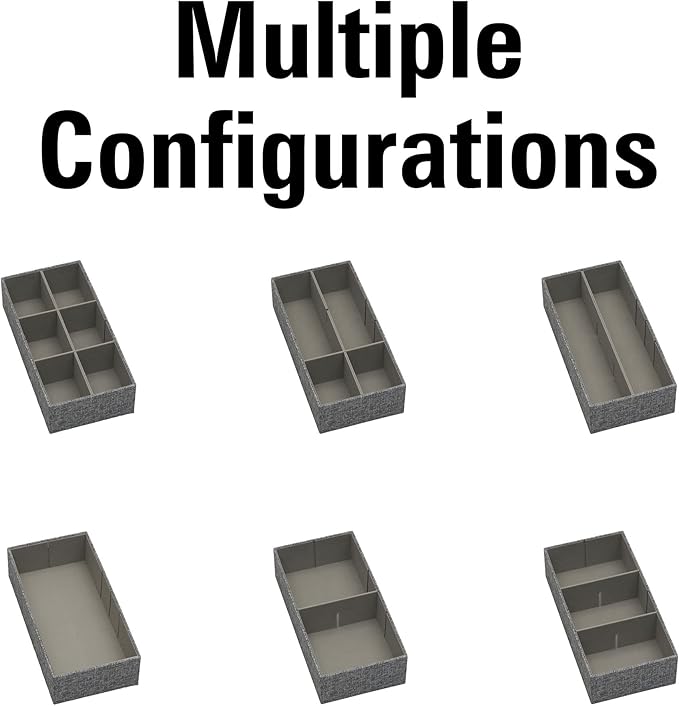 Household Essentials 3 Piece Drawer Organizers Starter Set, Customizable Inserts, Large Tray and 2 Small Trays, Cream