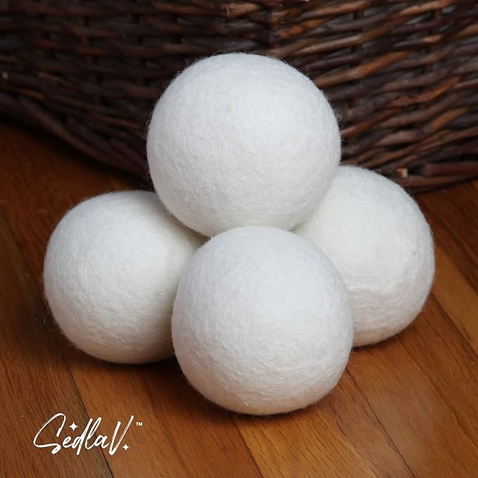 SEDLAV Wool Dryer Balls for Dryer Wool Dryer Balls - Wool Laundry Balls for Dryer, Wool Dryer Balls Laundry Reusable, Natural Reusable Fabric Softener & Wrinkle Reducer – Chemical Free (8)