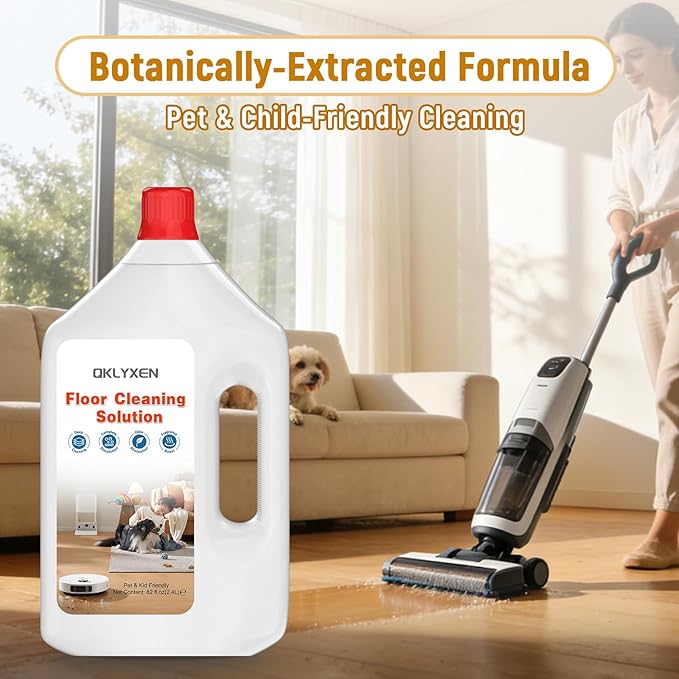 Floor Cleaning Solution Compatible with Roborock – 82 FL OZ Original Floor Cleaner – Long-Lasting, Fresh– For All Robot Vacuums with Mopping & Cordless Wet/Dry Vacuum Mop Cleaner