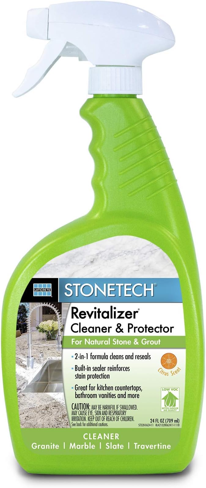 StoneTech Revitalizer Cleaner and Protector for Natural Stone Countertops and Surfaces, 24-Ounce Spray, Citrus Scent