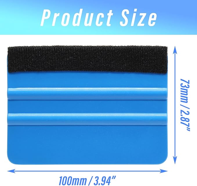 12Pcs Plastic Felt Edge Squeegee Tool Vinyl Squeegee 4 Inch for Window Tint, Wallpaper, Decal Sticker, 6 Blue & 6 Red