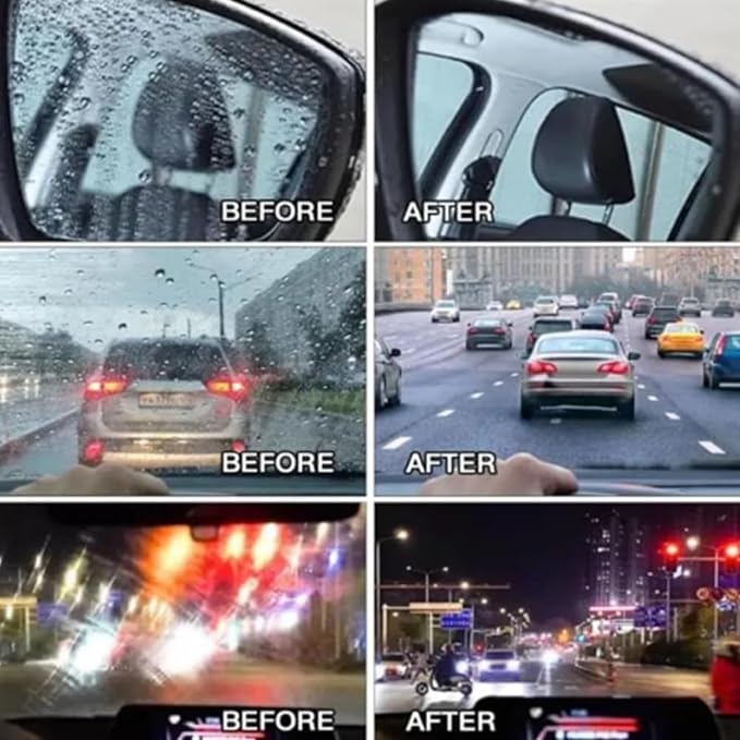 Q4 Glass Cleaner Guard, Multi‑surface Oil Film Cleaning Brush for Auto & Household 𝐆lass – Glass Cleaning Board, G𝐥ass Emulsion Cleaner, Q4 𝐆lass Guard, Oil Film Remover for Car Windshield (1pcs)