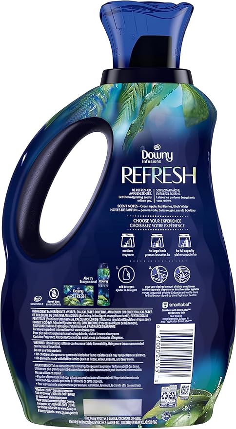 Downy Infusions Laundry Fabric Softener Liquid, Refresh, Birch Water & Botanicals, 56 Fl Oz