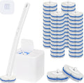 Disposable Toilet Brush with 48 Refills,Toilet Bowl Cleaner,Toilet Cleaning Supplies,Toilet Bowl Brush,Toilet Cleaner Brush,Toilet Brush with Holder for Cleaning and Hygienic (New White)