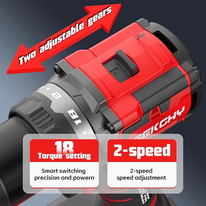 20V Power Drill Drivers, 70N.m,cordless drill with battery and charger, Masonry & Tile Drill Bits, for Home DIY, Construction, Repair power tools