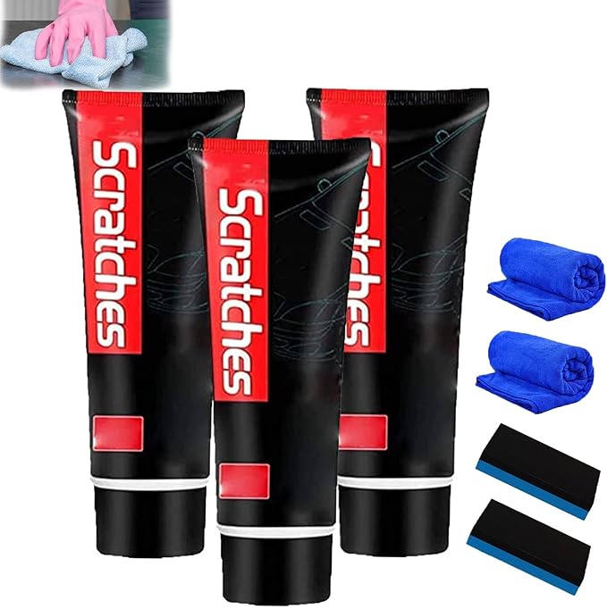 RJDJ Scratch Free Stove Top Scratch Remover, Cooktop Heavy Duty Cleaner And Polish, Glass Ceramic Stove Top Cleaner, Multipurpose Cooktop Cleaner for Household (3PC)