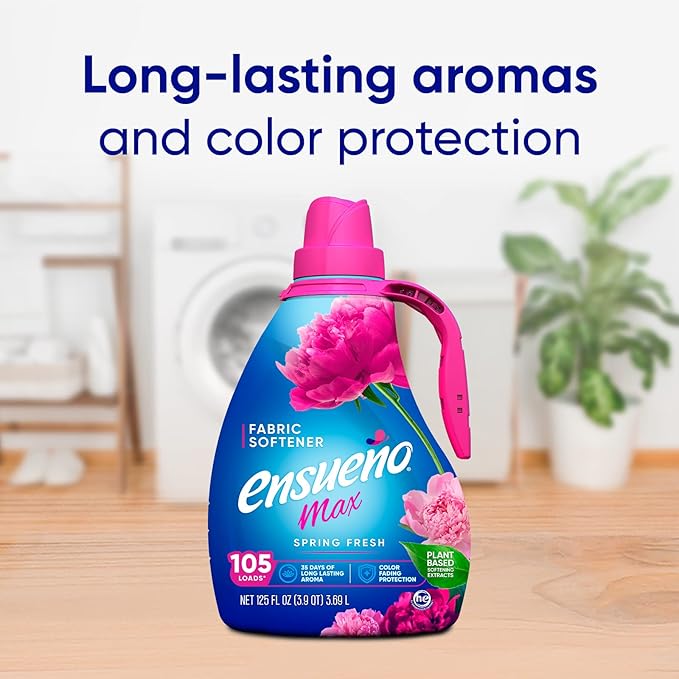 Ensueño Liquid Fabric Softener, Spring Fresh | 2 Pack | 125 fl oz | 123 Loads | Color-Safe