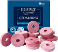 Cedar Blocks for Clothes Storage – 24 Pcs 100% Natural Cedar Rings | Wardrobe & Drawer Freshener for Closet Storage