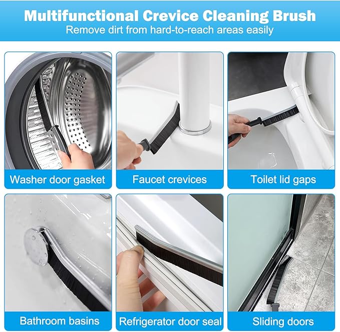 FANTEXY 5 Pieces Crevice Cleaning Brush, Thin Gap Cleaning Brushes Crevice Cleaner Tool, Thin Hard Brush for Cleaning, Small Cleaning Brush for Kitchen,Bathroom,Household,Windows Groove,Faucet,Sinks