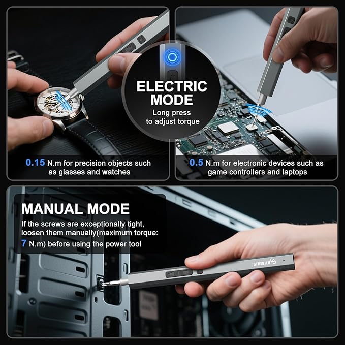 STREBITO Electric Screwdriver, 144-in-1 Precision Screwdriver Set, 120 Magnetic Bits, Organized Storage and Portability, Small Tool Kit for Electronics, PC, Computer and Laptop