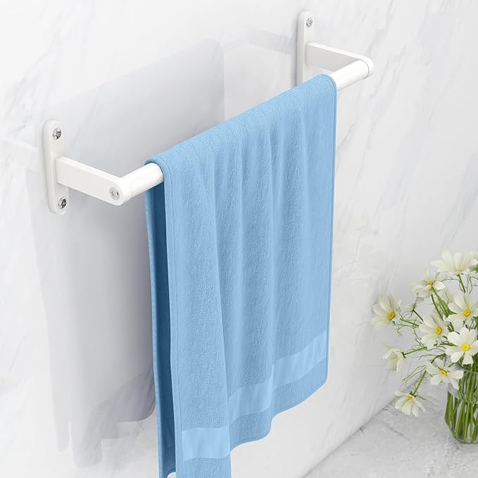 White Towel Bar 16 Inch, KLJKPA Towel Bar for Bathroom Wall Hanging Bath Towels, Stainless Steel Heavy Duty Single Towel Rod