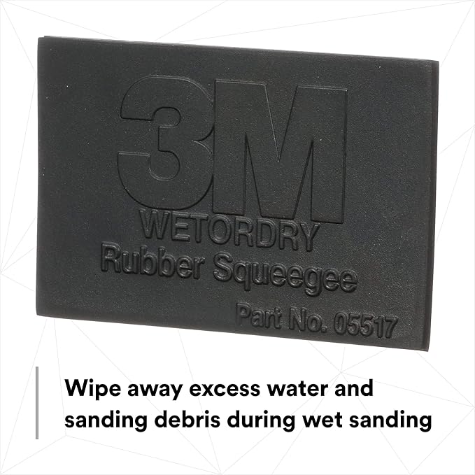 3M Wetordry Rubber Squeegee 05517, 2-3/4 in x 4-1/4 in, Comfort Fit, Flexible, For Wet Sanding