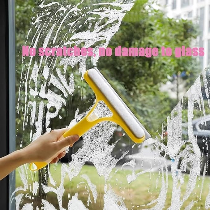3 in 1 Spray Squeegee, Window Squeegee with Spray 3 in 1 Window Squeegee Cleaner, Easy to Clean Without Streaks for Car, Home, Kitchen Window (White)