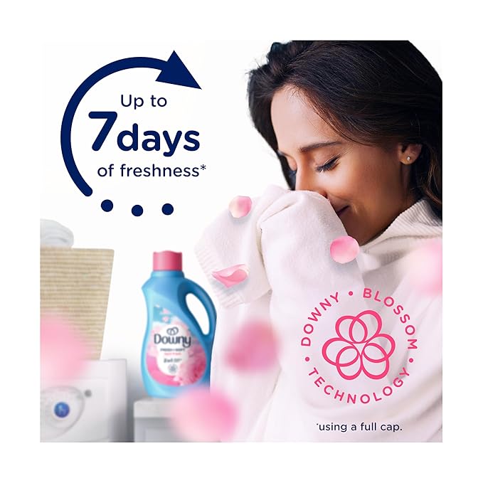 Downy Soft, 2 in 1 Soft and Fresh Liquid Fabric Softener, April Fresh, 44 fl oz, 60 Loads, Fabric Conditioner Liquid provides softness and freshness for fabrics