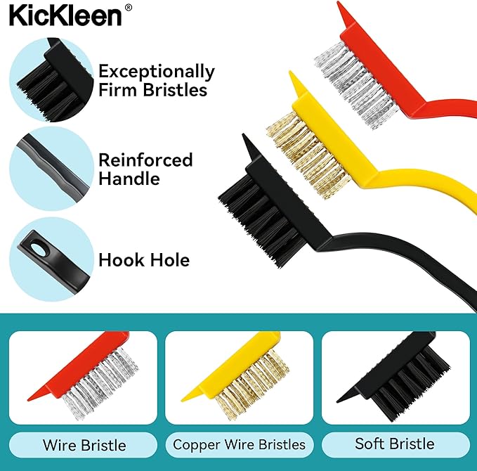 8 Pcs Crevice Cleaning Brush Set, Multi-Purpose Hard Bristle Brushes for Deep Cleaning Kitchen, Bathroom, Grout, Sink, Cup, Teapot, Bottle, Blender, Corners, Tight Spaces (Multicolor)
