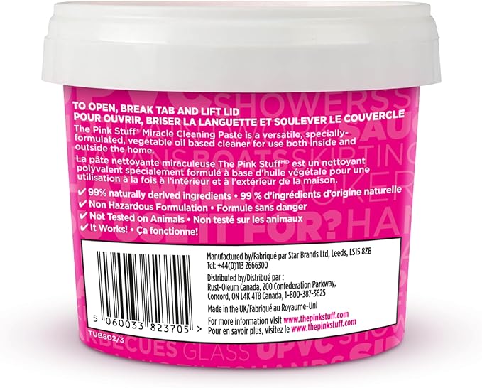 Stardrops The Pink Stuff Cleaning Paste 500g, Multi Purpose Cleaner for Kitchen, Bathroom, Tiles, Glass, Shower, Oven, Sink, Stainless Steel, Removes Grease, Grime & Stains