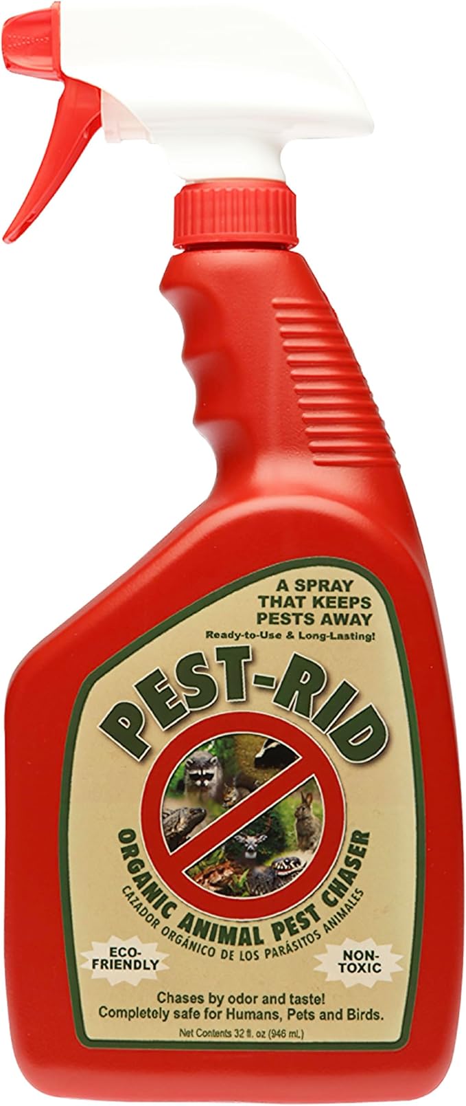Pest Rid Pest Control Spray Essential Oil - Natural Cinnamon Repellent for Snakes, Raccoons, Lizards, Frogs, Bats, Deer - Non-Toxic Safe for Kids, Pets, Plants - Indoor/Outdoor Use - USA Made - 32 Oz