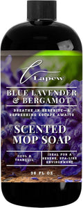 Lapew Blue Lavender & Bergamot Scented Mop Soap - Luxury Floor Cleaner Concentrate for Mopping Tile, Laminate, Vinyl & Hardwood | Streak-Free, Low-Foam | 36 oz