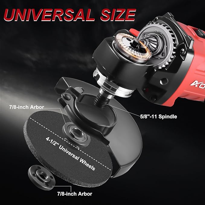 AOBEN Cordless Angle Grinder 4-1/2 inch, 21V Battery Grinder Kit, Power Electric Cut Off Tool, Brushless Motor, 2x4.0Ah Battery & Charger, for Metal Cutting, Grinding, Polishing