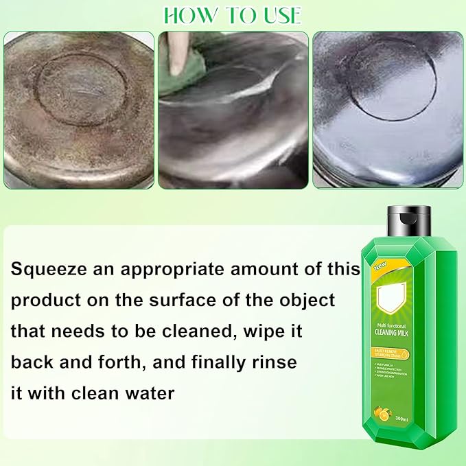 Multipurpose Cleaning Milk House Cleaner,Powerful Multifunctional Concentrated Cleansing Lotion, Effective Heavy Oil Stain Cleaner for Household Kitchen,Concentrated All-Purpose Cleaner(10.6 oz)