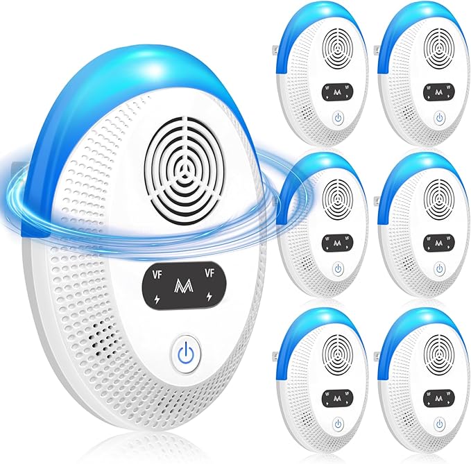 Ultrasonic Pest Repeller Indoor, Mouse Repellent, Pest Control, Pest Repellent for Home,Kitchen, Office, Warehouse, Hotel 6 Packs