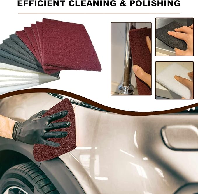 15 Pack 6" x 9" Hand Pads Set- Coarse Medium Fine Purpose Scuff Pads, Scuffing, Scouring, Sanding, Paint Primer Prep Adhesion Scratch - Surface Preparation Automotive Car Auto Body Woodworking