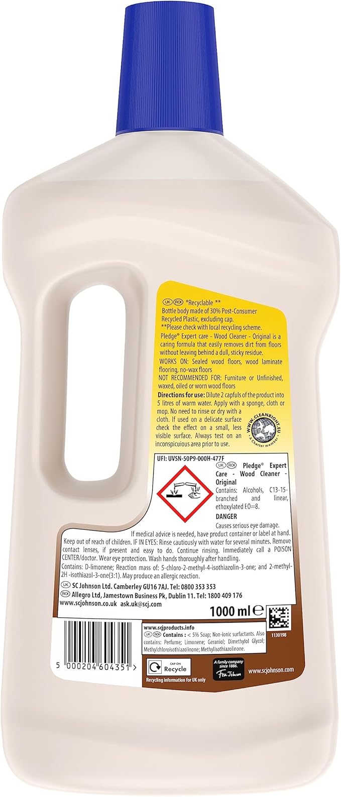 Pledge Wooden Floor Cleaner - 1 L