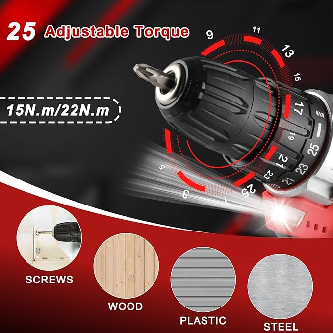 TLGREEN Complete Home Tool Kit with 12V Cordless Drill & Magnetic Bits | 138Pcs All-in-One Set for DIY, Repairs & Assembly | Durable Case & Fast Charging | Ideal for New Homeowners | Red