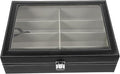 8-Slot Sunglasses Organizer Storage Box with Soft Gray Interior, Hard Eyeglass Display Case for Home and Travel Eyewear Storage