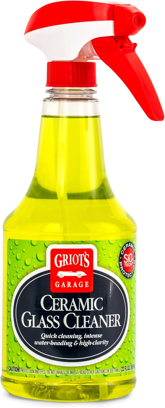 Griot's Garage Ceramic Glass Cleaner Spray for Car Windows, Windshields, Mirrors and Home Use, Cleans and Protects, Streak-Free, 10835, 22oz