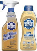 Bar Keepers Friend Soft Cleanser (26 oz) MORE Spray + Foam (25.4 oz) Multipurpose Cleaner Bundle, Stain & Rust Remover for Multi Surface Bathroom, Kitchen & Outdoor Cleaning