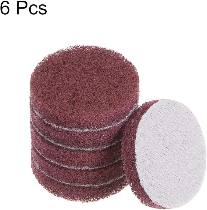 HARFINGTON 6pcs Drill Power Brush 2 inch Tile Scrubber Scouring Pads 800 Grit for Bathroom Kitchen Household Cleaning