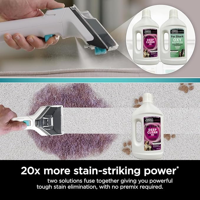 1L Stain & Odor Remover, Carpet Cleaner. Compatible With Shark All Upright And Compact Deep Carpet Cleaners(2 PCS)