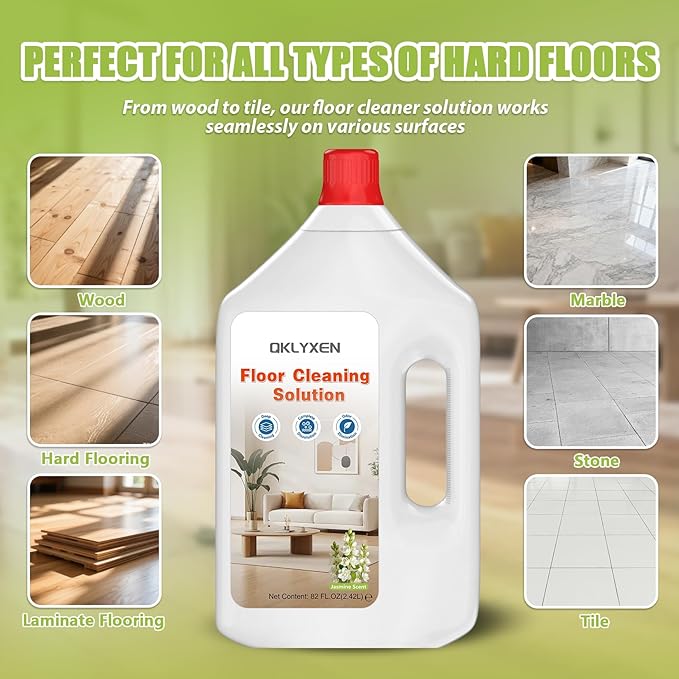 Floor Cleaning Solution Compatible with Roborock – 82 FL OZ Jasmine Floor Cleaner – Soft, Long-lasting Fragrance, – For All Cordless Wet/Dry Vacuum Mop Cleaner & Robot Vacuums with Mopping