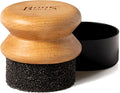 John Boos Oil & Cream Round Applicator for Wood Cutting Boards, Butcher Blocks & Utensils, Beechwood - Solid Hardwood Handle, Silver Ion-Treated Sponge, Storage Cap, Easy and Even Application