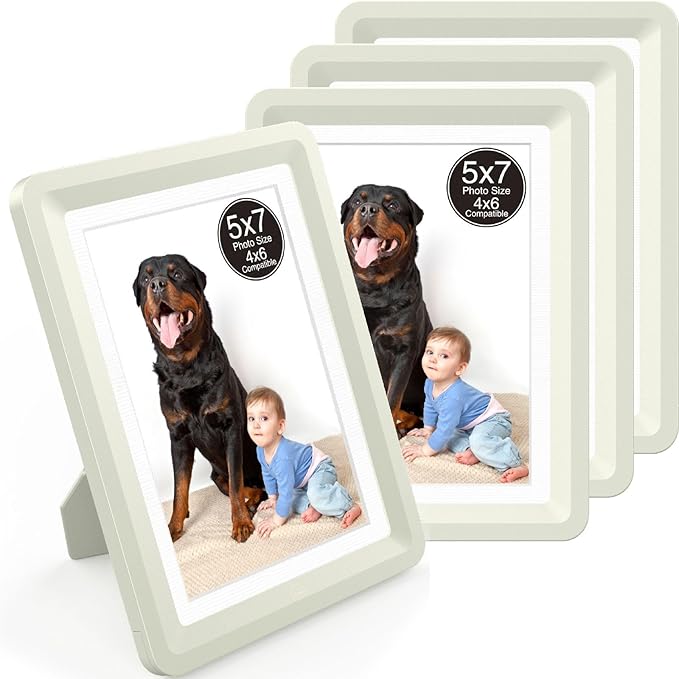 5x7 Picture Frame, Clear Acrylic Photo Frame with White Mat for 4x6 Photos, One-Piece Shatterproof Tool-Free Design, UV-Resistant Waterproof Tabletop Frame for Home Office Decor with 10-Year Warranty