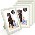 5x7 Picture Frame, Clear Acrylic Photo Frame with White Mat for 4x6 Photos, One-Piece Shatterproof Tool-Free Design, UV-Resistant Waterproof Tabletop Frame for Home Office Decor with 10-Year Warranty