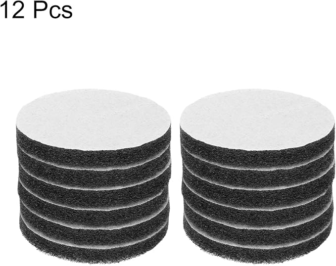 HARFINGTON 12pcs Scrubber Scouring Pads 1200 Grits 4 Inch Drill Power Brush Hoop and Loop Surface Conditioning Disc Drill Scuffing Disc Scrub Pads for Home Kitchen Cleaning, Light Grey