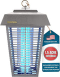 Flowtron Bug Zapper, 1-1/2 Acre of Outdoor Coverage with Powerful 80W Bulb & 5600V Instant Killing Grid, Electric Insect, Fly & Mosquito Zapper, Made in The USA, UL Certified - Grey Color