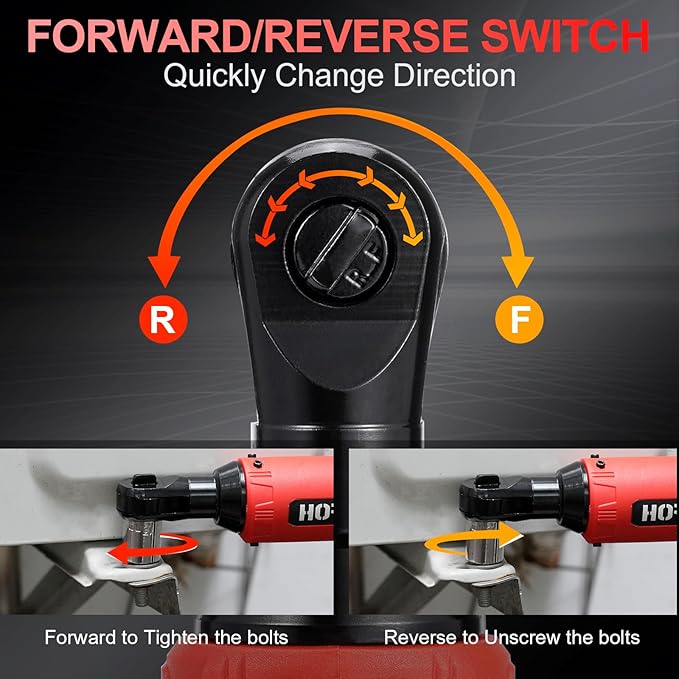 3/8" 16.8V Electric Ratchet,Cordless Ratchet Tool Kit,40 Ft-lbs,280 RPM,Equipped with 2 Packs 2000mAh Lithium-Ion Battery And Charger,Electric Wrench with Toolbo