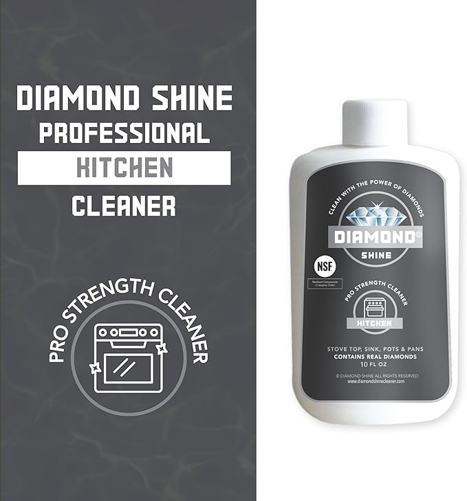 Diamond Shine Kitchen Cleaner - Clean, Polish, Restore Glass/Ceramic Cooktops, Stainless Steel - 10 oz