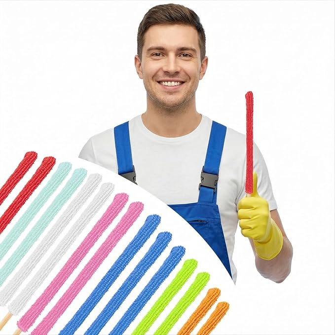 15 PCS Microfiber Detail Duster Sticks, Mini Duster Crevice Cleaning Tool Car Air Vent Cleaner for Home Air Vent Window The Smallest Spaces