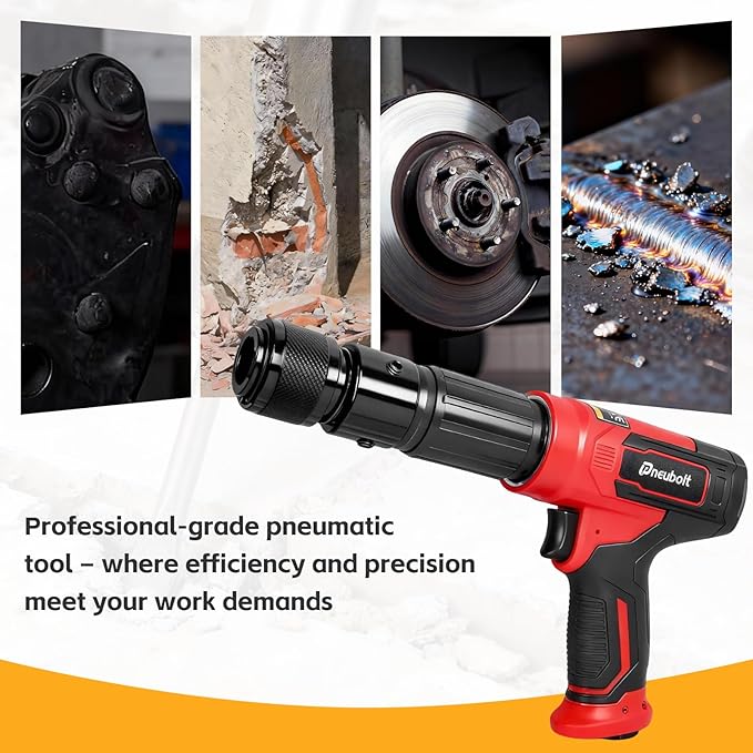 Air Hammer Kit with 4-Piece Chisel Set & Case, 2500 BPM Pneumatic Hammer Set for Automotive Repair, Metal Working, Rust Removal & Home Garage