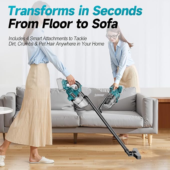 Cordless Handheld Vacuum Cleaner Compatible with Makita 18V Battery , 16000Pa Portable Shop Vacuum with 2 HEPA Filters & 4 Attachments, Lightweight Vacuum for Car, Home & Garage(Tool Only, No Battery)