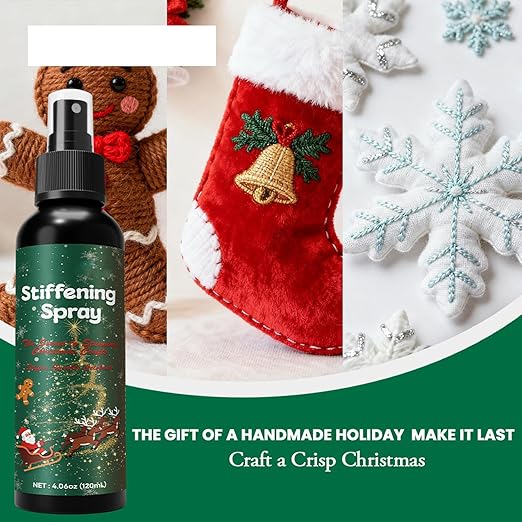 Fabric Stiffener Spray, 120ml Starch Stiffen Quick Fabric Spray for Stiffening with Easy Application for Lace, Wool, Clothes, Felt, Crochet, Holiday Decoration