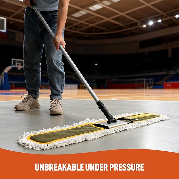 36" Commercial Dust Mops for Floor Cleaning Heavy Duty Floor Duster Mop with Long Handle Hotel Gym Household Cleaning Supplies for Hardwood, Tiles, Marble Floors (Green)