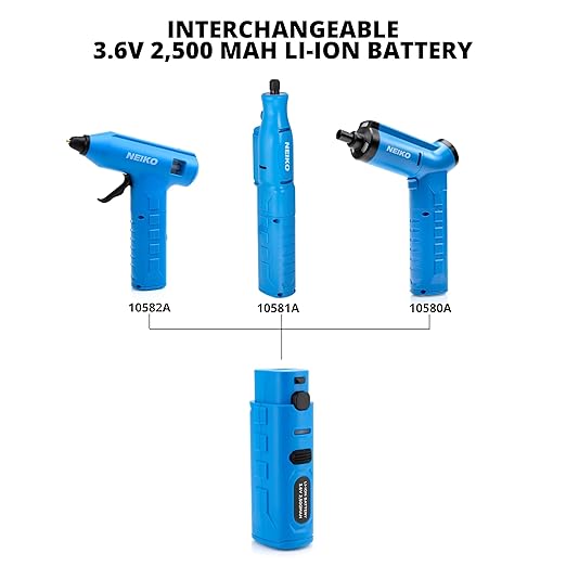 NEIKO 10580A Electric Screwdriver, 34pc Rechargeable Cordless Screwdriver Set, 1/4” Hex Shank 3.6V Lithium Ion Power Screwdriver, 3 LED Lights, USB C Charger Included, Mini Screw Driver
