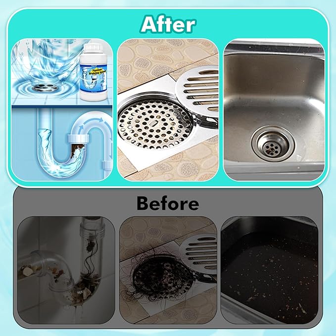 Powerful Pipe Dredging Agent,Drain Clog Remover,Kitchen Drain Cleaner for Unclogs Bathroom and Kitchen Sinks,Drains,Shower Pipes,Tubs & Toilets